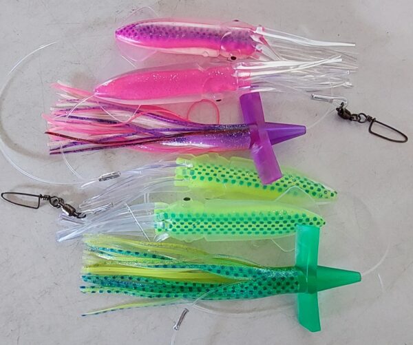 Teaser 1/2 x  9 inch Inline Soft Squid Daisy Chain