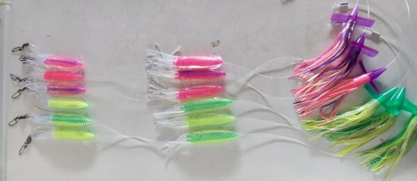 Teaser 1/2 x  9 inch Inline Soft Squid Daisy Chain - Image 4