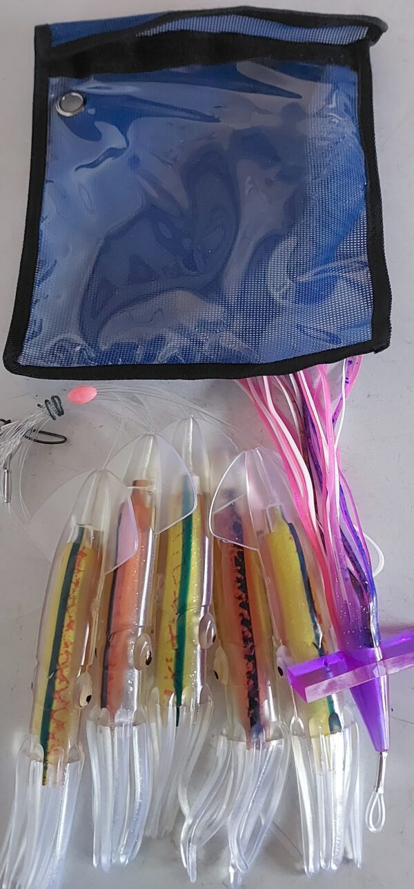9 & 12 Inch Outrigger Style Soft Squid Daisy Chain - Image 4